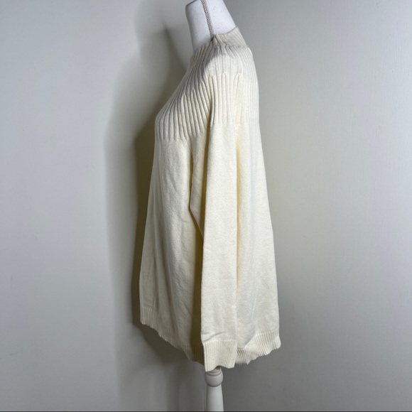Anthropologie Ivory Ribbed Sweater XL NWT - Picture 4 of 11